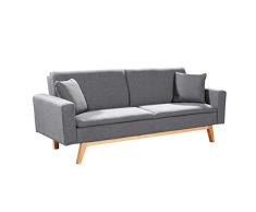 Novohogar Elegante Sofá Cama 3 Plazas Malmö Confortable y Fácil de Abrir Gracias a su Sistema “Clic-Clac o “de Libro (Marengo)