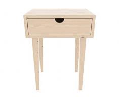 LA WEB DEL COLCHON - Mesita Vintage Doha 45 (cms.) x 34,5 x 60 (cms.) Crudo sin Pintar |Mesilla de Noche | Mesilla de Madera | Estilo nórdico | Mueble Madera