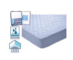 Regalitostv Protector colchón Cama 150 x 200cm + 25 cm Impermeable Absorbente Lavable Anti-Ácaros Rizo Algodón (150_x_200_cm)