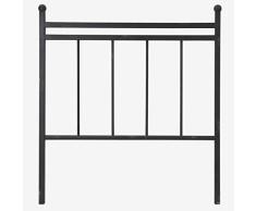 Better & Best 1409004 Cabecero cama de 90 barrotes hierro negro de hierro, color: negro