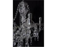 Reality Leuchten R1107-00 - Lámpara de Araña (acrílico, 5 Bombillas E14, diámetro de 52 cm), diseño de Candelabro, transparente