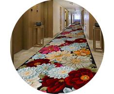 LIUXIUER Alfombras De Pasillo Patrón De Flores Alfombras del Pasillo Material Lavable A Máquina/Cortable/Poliéster Corredores De Alfombra Antideslizantes,0.6X4M(1.96X13.12ft)