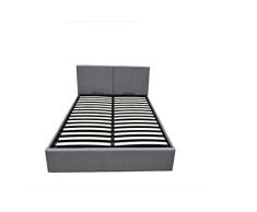 EuropeDirectShopping Celestine Ottoman | Cama con almacenaje | 140x200 | Gris | 700 Liter Espacio de Almacenamiento | Desmontable cabecera