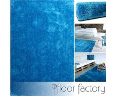 Alfombra Moderna Seasons azul 160x230 cm - Alfombra de Pelo Largo blanda y suave