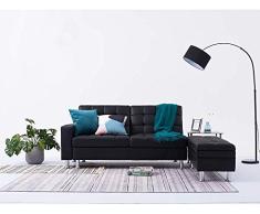 LMCLJJ Sofá Cama Sistema Sofá Chaise Longue Cama con Arcón en Polipiel Hogar Sofá Cama Color Negro (Color : Black)