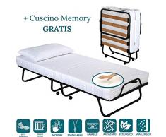Evergreenweb – Cama Plegable con colchón Individual viscoelástico 80 X 190 y viscoelástico Gratis, somier de láminas de Madera de Emergencia extraíble para Ahorrar Espacio Desmontable para huéspedes