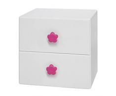 Mesita de noche infantil colgante T. Flor (Tirador Flor, Fucsia)