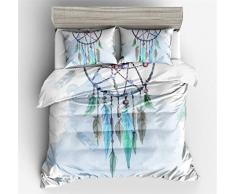 HNHDDZ India Bohemia Atrapasueños Exótico Estilo Nacional Conjuntos de Funda nórdica Negro Blanco Vistoso Pluma Ropa de Cama (Atrapasueños 4, 180x220 cm - Cama 90 cm)