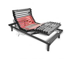 Duérmete Online Ergo Luxe Cama Eléctrica Articulada Reforzada 5 Planos con Suspensiones de Caucho, Haya, Gris, 90 x 190