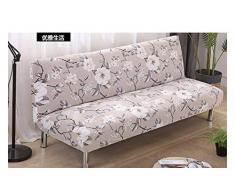 VGUYFUYH Blanco Patrones Florales Armless Plegado Sofá Cama Sofá Cubierta Poliéster Paquete Completo Elasticidad Antideslizante Home Universal Sofá Cubierta Moda Retro Un Conjunto Duradero A