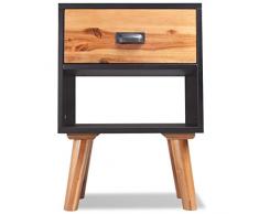 vidaXL Mesita de Noche Madera Maciza de Acacia 40x30x58 cm Velador Mesa Auxiliar