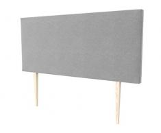 LA WEB DEL COLCHON - Cabecero tapizado Paros Big para Cama de 150 (160 x 115 cms) Gris Claro Textil Suave | Cama Juvenil | Cama Matrimonio | Cabezal Cama |