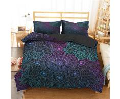 HNHDDZ Boho Lecho Indio Mandala Bohemia Exótico Azul Rosado Púrpura Amarillo Mezclar y Combinar Funda Nórdica y Funda de Almohada, Niña Microfibra (Estilo 3,180x220 cm - Cama 90/105 cm)