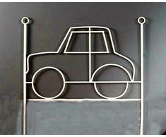 Dfierro Coche Cabecero de forja, 90 cm, Color Azul, Metal, Cama 80/95 (Twin), 95.0x4.0x128.0 cm
