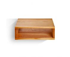 SUENOSZZZ - Mesita de Noche Flotante Color Haya, Estilo nordico para Dormitorio Mesita con Hueco, para Colgar | Mueble de Madera para dormitorios | Mesa/Comoda sin Cajon
