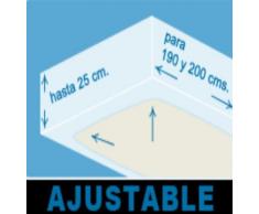 Regalitostv (135_x_200_cm) Protector colchón de Cama para Largo 200 cm Impermeable Absorbente Lavable Anti-ACAROS Ajustable Goma EN Todo SU PERÍMETRO Rizo Y PVC (135_x_200_cm)