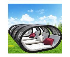 WYFDM Lazy Exterior Redondo Grande Cama de Mimbre Muebles del Patio del sillón de ratán Beach Cama con Acolchonadas Conjunto