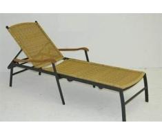 Giardino Tumbona Cama Posiciones Aluminio Y Rattan EN PVC. APOYABRAZOS EN TEKA