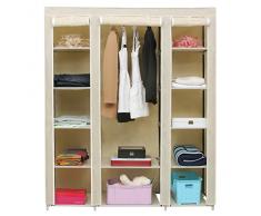 Songmics LSF03M - Armario de tela (tamaño XXL, 175 x 150 x 45 cm), color beige