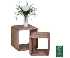 Wohnling 2er- Mesa auxiliar de juego de cubos con diseño de estantería