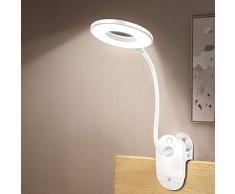VOVOVO Luz de Lectura, Led con 3 Modos de Brillo 360 ° Flexible luz Pinza Lampara de Lectura para La Lectores Noche, Ninos, Kindle, Cama, Tablet, Laptops, Piano