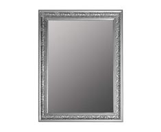 elbmöbel - Espejo de pared, estilo antiguo, barroco, con facetado, tamaño XL, espejo de cuerpo entero, espejo para guardarropa, marco de madera, madera, plata, 82 x 62 cm