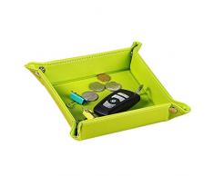 PROKTH | Misceláneas de Cuero Bandeja de Almacenamiento Plegable PU Bandeja de Monedas Bandeja de Dulces Plegable Innovadora Bandeja Pequeña Caja de Almacenamiento de Mesita de Noche para niño y niña