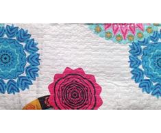 ForenTex- Colcha Boutí reversible, (LE-2628), cama 150 cm, 240 x 260 cm, Estampada cosida, mandalas fucsia, colcha barata, set de cama, ropa de cama. Por cada 2 colchas o mantas paga solo un envío (o colcha y manta), descuento