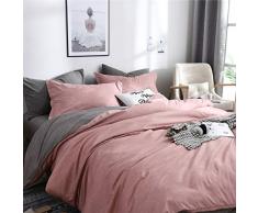 Fansu Juego de Ropa de Cama 4 Piezas Microfibra Juego de Fundas de Edredón Incluye 1 Funda Nórdica y 1 Sábana encimera 2 Funda de Almohada (Cama 90-150x200cm,Rosa)