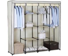 WOLTU SS5024 XXXL – Armario (plástico, Perchero Armario Armario Camping, plástico Armario Plegable con Perchero DIY Interior, 174 x 46 x 169 cm (Crema)