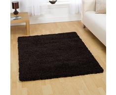 Alfombra peluda alfombra signicase 5 cm largo - suave y cálido - sala de estar/Dormitorio para colgar, polipropileno, negro, 120x170cm (4'0"x5'6")
