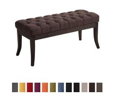 CLP Taburete Pie De Cama Ramses En Tela | Banqueta Altura De Asiento: 46 cm | Banco De Entrada con Base En Madera Oscura Antigua I Color: Marrón, 100 cm