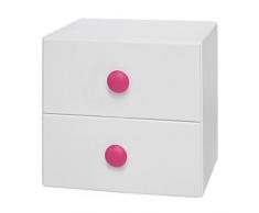 Mesita de noche infantil colgante (Tirador Redondo, Fucsia)