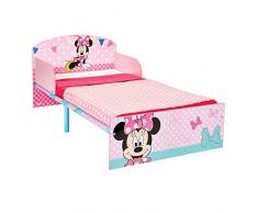 Disney Hello Home Cama Infantil con diseño de Minnie Mouse, Madera, Rosa, 42.50x77.00x143.00 cm