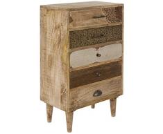 elbmöbel – Cómoda con cajones marrón rústico Madera Shabby Maciza Estrecho
