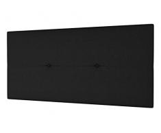LA WEB DEL COLCHON - Cabecero Tapizado Génova para Cama de 105 (115 x 55 cms) Negro | Cama Juvenil | Cama Matrimonio | Cabezal Cama | Cabeceros tapizados Dormitorio