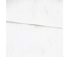 Cabecero Antiguo Recto Horizontal Pintado Sam, Madera, Blanco Vintage Envejecido, 150x5x80 cm. (Incluye Regalo iman Personalizable Nevera)