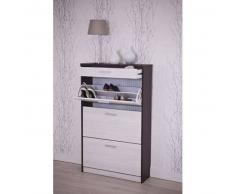 Blanco Mueble Zapatero Manzanares 3ab Blanco Roto + Wengué