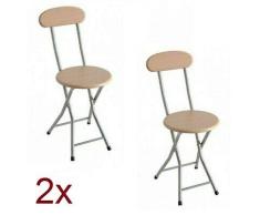 2X Silla Plegable DE Metal con Madera Y ESPALDAR Cocina JARDÍN SALÓN Bar Taburete