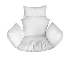 Ferocity Cojín de Silla de Hamaca, Colgante Huevo Cojines, Columpio Silla Cojín Respaldo con Almohada para la Cabeza, Cjín Impermeable, para Patio Jardín, Blanco [114]