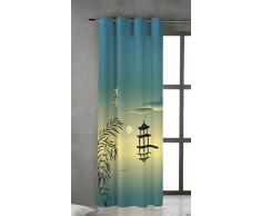 TSUKI OSOKU Cortina Ojales metálicos 150 x 260 Zen, Chillout, Japonesa