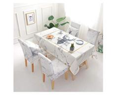 GUOCU Mantel de Algodón de Lino Rectangular Mantel de Mesa Impermeable Antimanchas Decoración para Cocina Comedor Fiesta Mantel Silla Juego de Tela Mármol 120 * 120