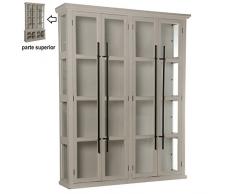 DRW DonRegaloWeb - Mueble aparador Vitrina en Madera de Abeto Rustico en Color Blanco