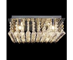 Lux.Pro Lámpara de Techo Cristal 40cm Candelabro Cromo 4xG9 Luz