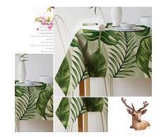 Fansu Mantel para Mesa Rectangular, Nórdico Planta Antimanchas Impermeable Lavable Mantel de Estilo Simple Decorativo a Prueba de Polvo para Cocina Comedor Salón Restaurante (60x60cm,G)