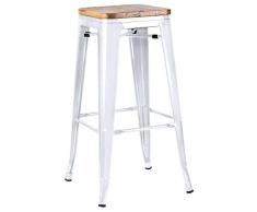 Regalos Miguel - Taburetes Altos - Taburete Torix Madera Natural - Blanco - Envío Desde España