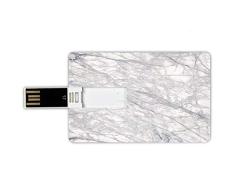 32GB Forma de tarjeta de crédito de unidades flash USB Mármol Estilo de tarjeta de banco de Memory Stick Superficie de granito con manojo de líneas de fractura y ramas Vetas Diseño artístico Decorativ