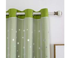BLSTY Opacas Cortinas, Térmica Aislante Opaco Cortina Visillos Forro para Cuarto De Chicas Dormitorio Salón Ventanas Panel-Verde-140x240cm(55x94inch)