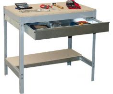 Banco de Trabajo BT-3 900 gris/madera cajón metálico, 840x900x600, Simonrack