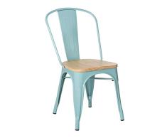 SKLUM Silla LIX Madera Madera - Acero Brillante Azul Isla Paraíso Madera Natural - (Elige Color)